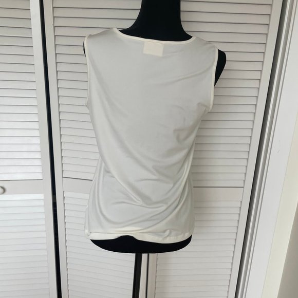 Festive Sleeveless Top with Lace in a Cream Color - Picture 2 of 3